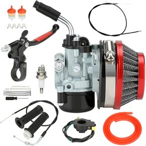 Motorized Bike Carburetor Throttle Assembly Clutch Lever Kit Compatible with 2 Stroke Engine 100cc 80cc 50cc 49cc 66cc Motorized Bicycle Parts 7/8" 22mm Handlebar Grip