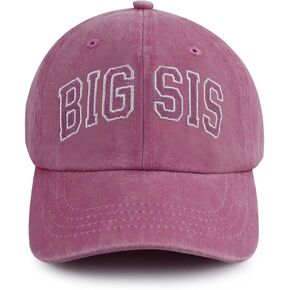 Big Sis Hats for Girls, Funny Adjustable Cotton Embroidered Kids Baseball Cap