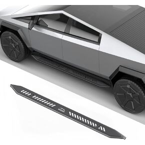 لوحات الجري الشاقة لعام 2024 2025 Tesla Cybertruck ، خطوات جانبية مع أقواس متزايدة ، أسود محكم ، بدون حفر