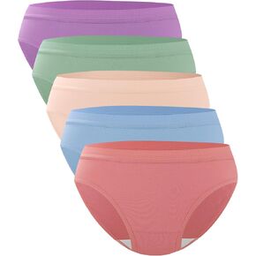 BAMBOO COOL Womens Underwear Bikini Underpants Hipster Ladies Panties Soft Stretch Breathable Panties for Women, 5-Pack