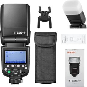 Godox TT685II-N I-TTL مزامنة عالية السرعة 1/8000s GN60 2.4G Wireless Master Slave Off Flash Speedlite Speedlight متوافق مع كاميرات Nikon مع موزع، فلتر، ضوء USB