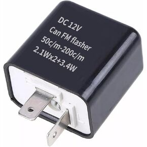 12V Speed Adjustable 2 Pin LED Electronic Flasher Relay Fix for Motorcycle and Car Turn Signal & Hazard Warn Light Bulbs Hyper Flash Relay