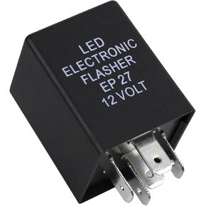 5 PIN Flasher Relay لإشارة دوران LED ، FL27 EP27 LED Flasher Relay for Fix Plug Signal Pression Hyper Flash ، Relay Electronic LED Flasher متوافق مع F150 Taurus Ranger