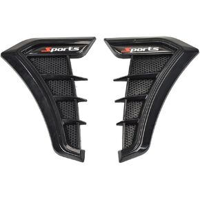 Universal Car Fender Side Vents, Air Flow Intake Hole Grille ， Side Marker Air Wing Vent Trim Cover ， Fender Decorative Spoiler。The Whole Back is Double-Sided Glue (Black)