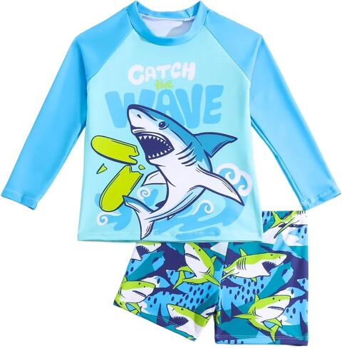 Toddler Swimsuit Boy 2-Piece Dinosaur Bathing Suit with Rash Guard Cute Toddler Boy Swimsuit Dinosaur in Saudi Arabia