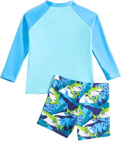 Toddler Swimsuit Boy 2-Piece Dinosaur Bathing Suit with Rash Guard Cute Toddler Boy Swimsuit Dinosaur in Saudi Arabia
