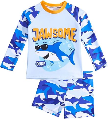 Toddler Swimsuit Boy 2-Piece Dinosaur Bathing Suit with Rash Guard Cute Toddler Boy Swimsuit Dinosaur in Saudi Arabia
