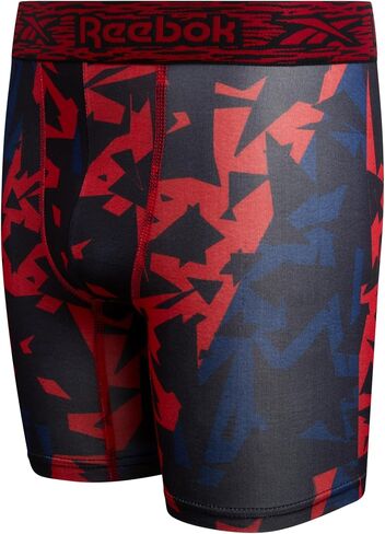Reebok Boys Boxer Briefs - 8 Pack Performance 6" Inseam Long Leg Boxer Briefs Boys Underwear with Support Pouch (6-18) in Saudi Arabia