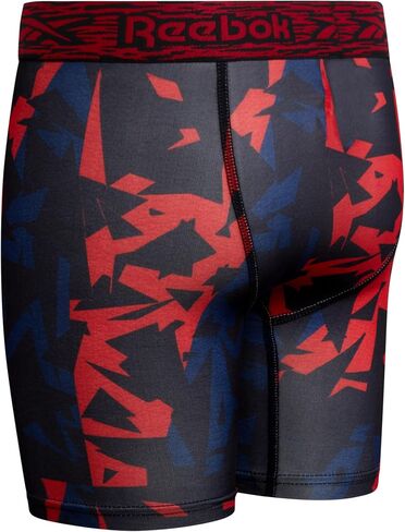 Reebok Boys Boxer Briefs - 8 Pack Performance 6" Inseam Long Leg Boxer Briefs Boys Underwear with Support Pouch (6-18) in Saudi Arabia