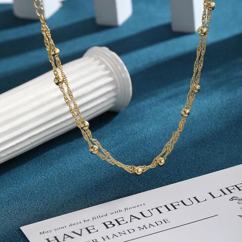 Ankle Bracelets for Women, 14K Gold Plated Waterproof Dainty Anklets for Women, Hypoallergenic Trendy Lightweight Jewelry Gifts in Saudi Arabia