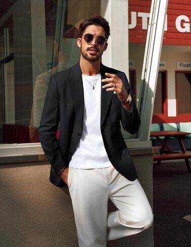 PJ PAUL JONES Blazer for Men Casual Cotton-Linen Sport Coat Lightweight 2 Button Lined Blazer Jacket in Kuwait