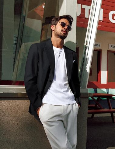 PJ PAUL JONES Blazer for Men Casual Cotton-Linen Sport Coat Lightweight 2 Button Lined Blazer Jacket in Kuwait