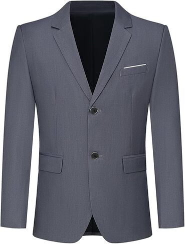 Mens Sport Coats and Blazers 5 Real Pockets Slim Fit Business Casual Men Suit Blazer Suit Jacket in Kuwait