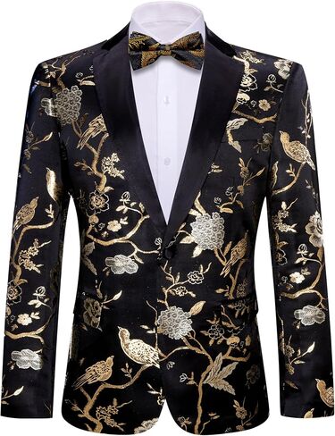 Barry.Wang Blazer for Men Paisley Sport Coat Lightweight Suit Jacket Regular Tuxedo Flower Mardi Gras Carnival Gift in Saudi Arabia