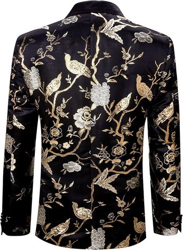 Barry.Wang Blazer for Men Paisley Sport Coat Lightweight Suit Jacket Regular Tuxedo Flower Mardi Gras Carnival Gift in Saudi Arabia