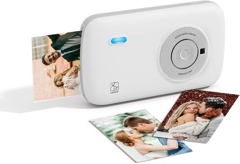 طابعة صور محمولة HPRT CP2100 لهواتف iPhone وAndroid، طابعة ملونة فورية صغيرة مقاس 2.1 × 3.4، بلوتوث 5.0، شحن من النوع C، تقنية صبغ التسامي، تتضمن 10 أوراق أولية، وردي in Kuwait