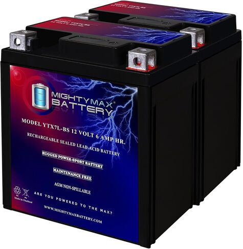 Mighty Max Battery YTX7L -BS -12 VOLT 6 AH ، 100 CCA ، صيانة قابلة لإعادة الشحن بطارية دراجة نارية AGM قابلة لإعادة الشحن in Kuwait