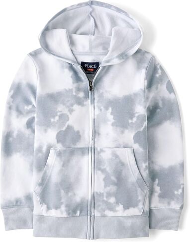The Children's Place Boys' Full Zip Long Sleeve French Terry Hoodie in Saudi Arabia