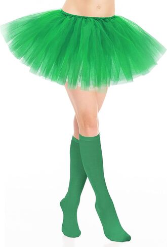 Zhanmai Tutu Skirt 5 Layered Tulle Tutu Skirt Princes Runners Costumes Tube Socks for Women Adult in Saudi Arabia
