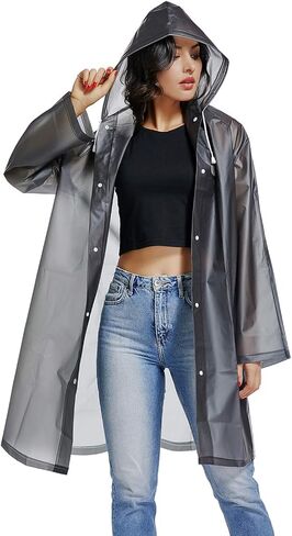 UNIQUEBELLA EVA Raincoat Waterproof Rain Poncho Reusable Unisex for Women Long Rain Cape in Saudi Arabia