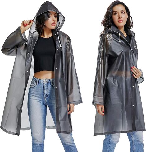 UNIQUEBELLA EVA Raincoat Waterproof Rain Poncho Reusable Unisex for Women Long Rain Cape in Saudi Arabia