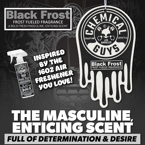Chemical Guys Black Frost Air Freshener and Odor Eliminator, 16 fl oz Spray with 3 Pack of Hanging Air Fresheners (Great for Cars, Trucks, SUVs, RVs, Home, Office, Dorm Room & More) - HOL432 in Saudi Arabia