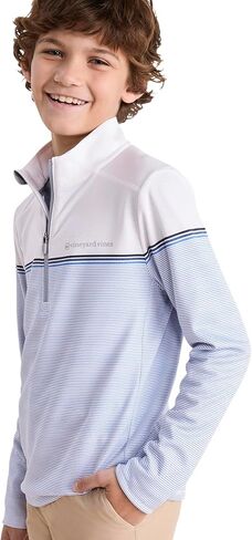vineyard vines Boys' Striped Sankaty Quarter-Zip in Saudi Arabia