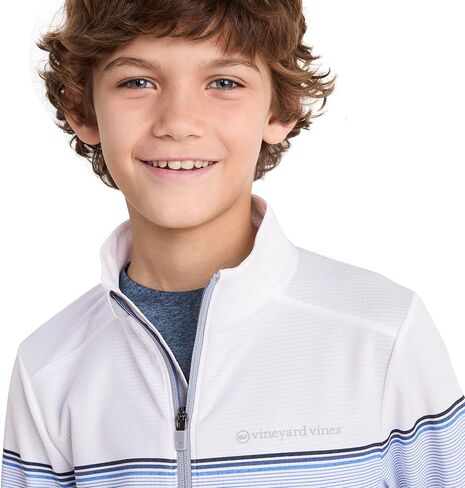 vineyard vines Boys' Striped Sankaty Quarter-Zip in Saudi Arabia