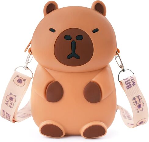 Mini Capybara Crossbody Bag Adjustable Shoulder Strap, Cute Capybara Stuff Coin Wallet Purse Pouch Shoulder Bag Money Bags in Saudi Arabia