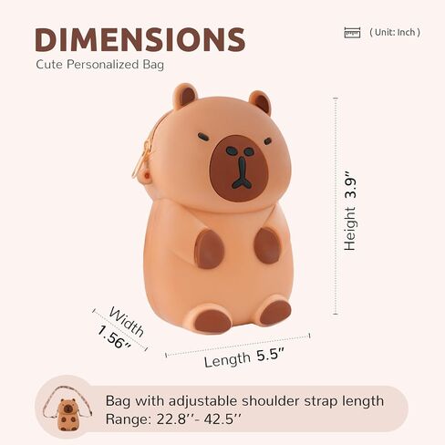 Mini Capybara Crossbody Bag Adjustable Shoulder Strap, Cute Capybara Stuff Coin Wallet Purse Pouch Shoulder Bag Money Bags in Saudi Arabia