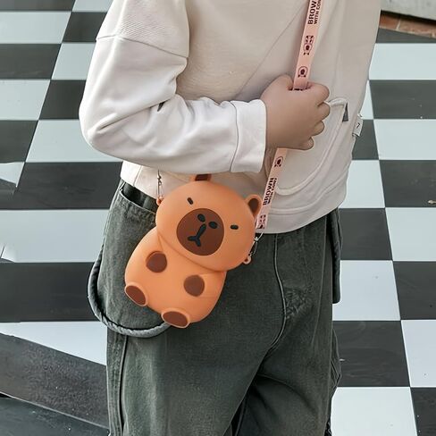 Mini Capybara Crossbody Bag Adjustable Shoulder Strap, Cute Capybara Stuff Coin Wallet Purse Pouch Shoulder Bag Money Bags in Saudi Arabia