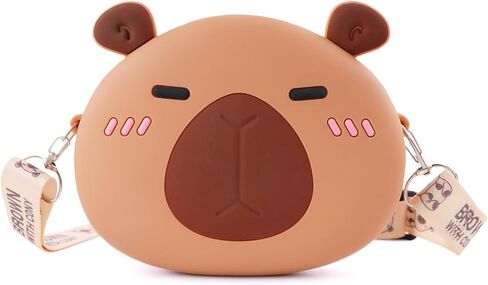 Mini Capybara Crossbody Bag Adjustable Shoulder Strap, Cute Capybara Stuff Coin Wallet Purse Pouch Shoulder Bag Money Bags in Saudi Arabia