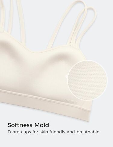 CRZ YOGA Softness Mold Butterluxe V Neck Sports Bras for Women - Workout Top Double Spaghetti Straps Wireless Yoga Clothes in Saudi Arabia