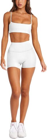 Laslulu Womens Spaghetti Artraps Sports Bra Square Dequ in Kuwait