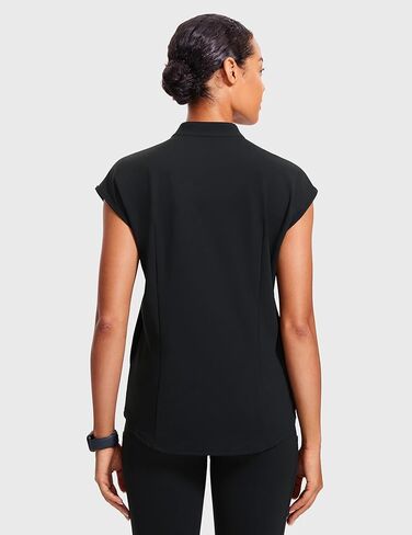 قمم فرك 4 اتجاهين للنساء - 2 جيوب من طوق الماندرين قميص تنحنح القمصان الطبي القمصان in Kuwait