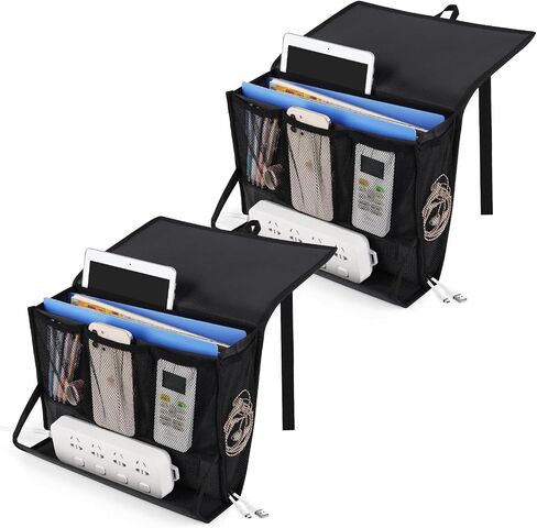 Bedside Storage Organizer with Power Strip Holder and Adjustable Straps Bed Hanging Bag for Home Bunk Bed Dorm Sofa (Light Gray) in Saudi Arabia