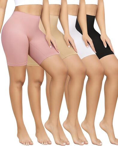 yeblues 4 حزمة سروال شورت للفساتين تحت فساتين مضادة للملابس الداخلية سلسة مريحة ناعمة يوجا راكب الدراجة النارية in Kuwait