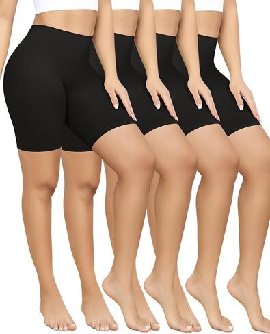 yeblues 4 حزمة سروال شورت للفساتين تحت فساتين مضادة للملابس الداخلية سلسة مريحة ناعمة يوجا راكب الدراجة النارية in Kuwait