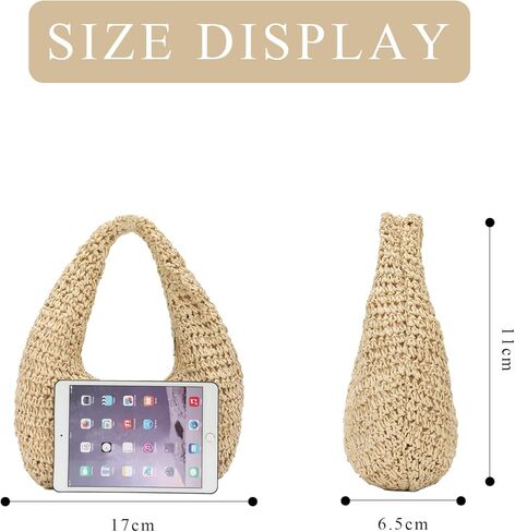 GOKTOW Crescent Straw Handbag for Women,Summer Raffia Beach Purse Tote Hobo Bag 2025 in Kuwait