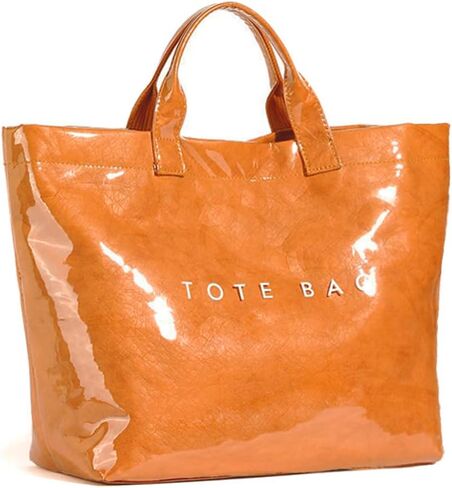 Women's Large PVC Tote Bag Letters Print Handbags Kraft Paper Shoulder Bag Clear Shopping Hobo Bag in Kuwait