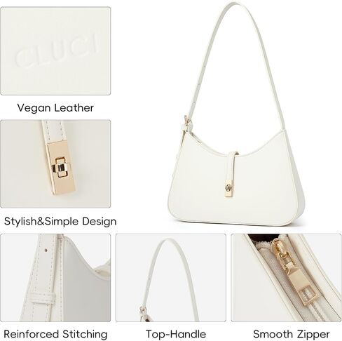 CLUCI Shoulder Bag for Women, Purses for Women, Handbag Hobo Bags Vegan Leather Crossbody Purse with Adjustable Strap in Saudi Arabia