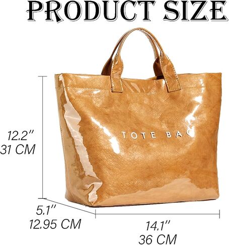 Women's Large PVC Tote Bag Letters Print Handbags Kraft Paper Shoulder Bag Clear Shopping Hobo Bag in Kuwait