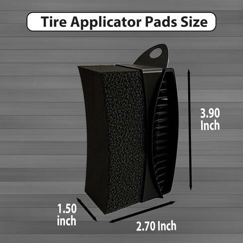 2 Pack Tire Shine Applicator Pads, Reusable Tire Dressing Applicator Sponge, Curved Tire Gel Applicator Forms with Lid, Black Tire Applicator Pads for Car Cleaning Detailing in Kuwait