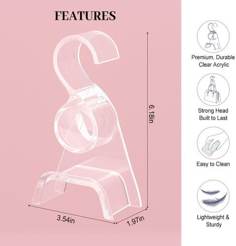 Purse Hanger for Closet 6Pcs New Luxury Acrylic Purse Bag Hanger Closet, Handbag Organizer Hooks for Hanging Bags & Purses, Protecting Bag Shape & Organizing Space (Clear) in Kuwait
