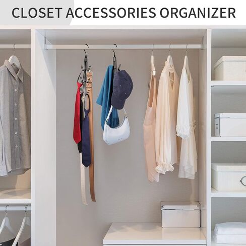 Purse Hanger for Closet, Rotatable Purse Organizer Bag Hanger Purse Hook, Space Saving Closet Organizers and Storage for Purses, Bags, Backpacks, Handbags, Black in Saudi Arabia