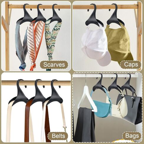 Bag Hanger, 12 Pcs Black Purse Hangers for Closet, Handbag Hangers for Closet, Handbag Organizer Hooks, Bag Organizer Hanging Hooks for Backpacks Satchels Tote Bag Home Storage (Black) in Saudi Arabia