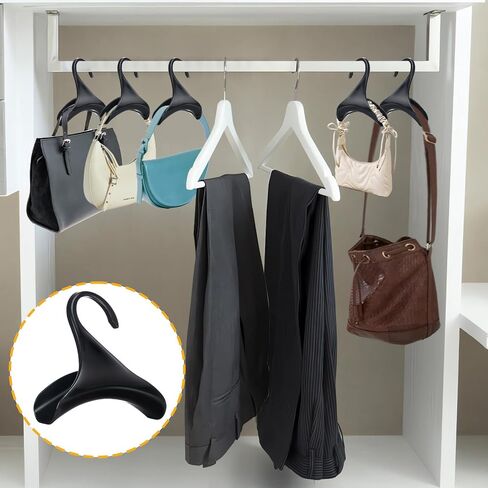 Bag Hanger, 12 Pcs Black Purse Hangers for Closet, Handbag Hangers for Closet, Handbag Organizer Hooks, Bag Organizer Hanging Hooks for Backpacks Satchels Tote Bag Home Storage (Black) in Saudi Arabia