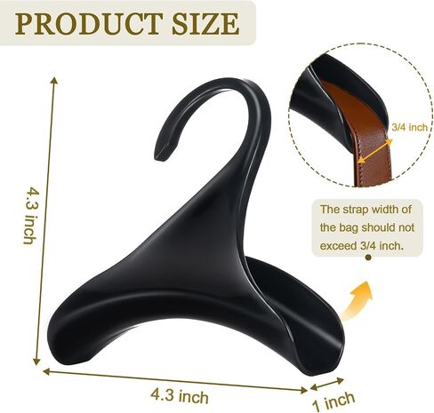 Bag Hanger, 12 Pcs Black Purse Hangers for Closet, Handbag Hangers for Closet, Handbag Organizer Hooks, Bag Organizer Hanging Hooks for Backpacks Satchels Tote Bag Home Storage (Black) in Saudi Arabia