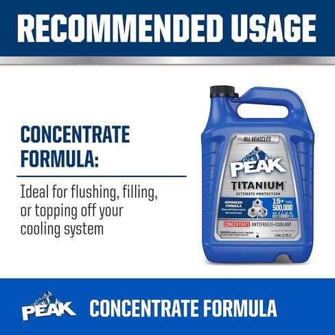 PEAK Titanium Antifreeze/Coolant for All Vehicles, Yellow, 1 Gal, Concentrate in Saudi Arabia