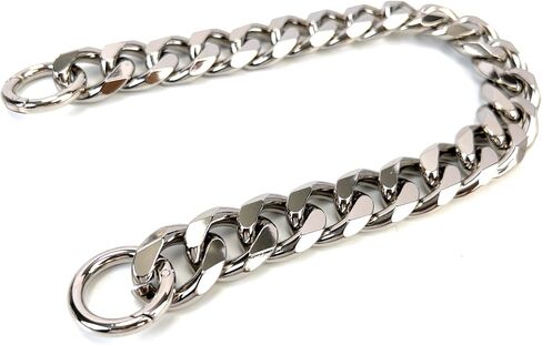 VersaKits Chunky Cuban Chain Charm Purse Strap Aluminum Chain Extender Accessory 15-1/2 Inch Black Chain Decoration Pants Chain Shoe Chain Dog Collar Chain in Kuwait